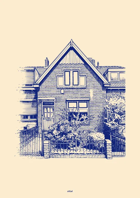 Huisportret in klassieke kleurcombinatie