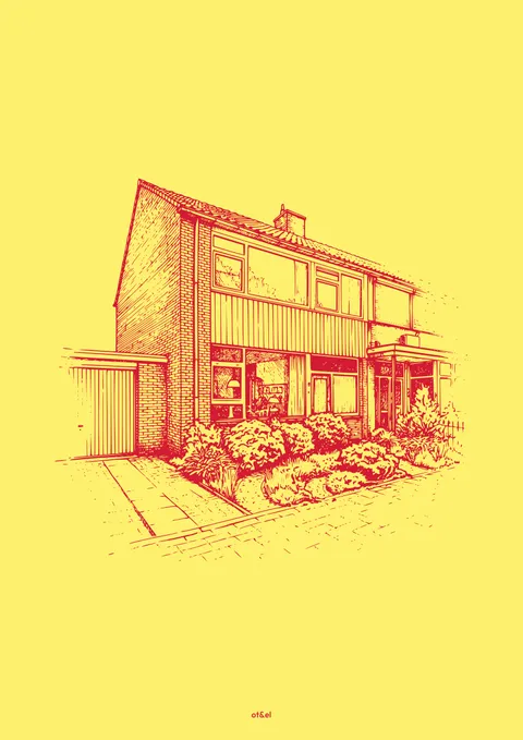 Huisportret in citrus kleuren